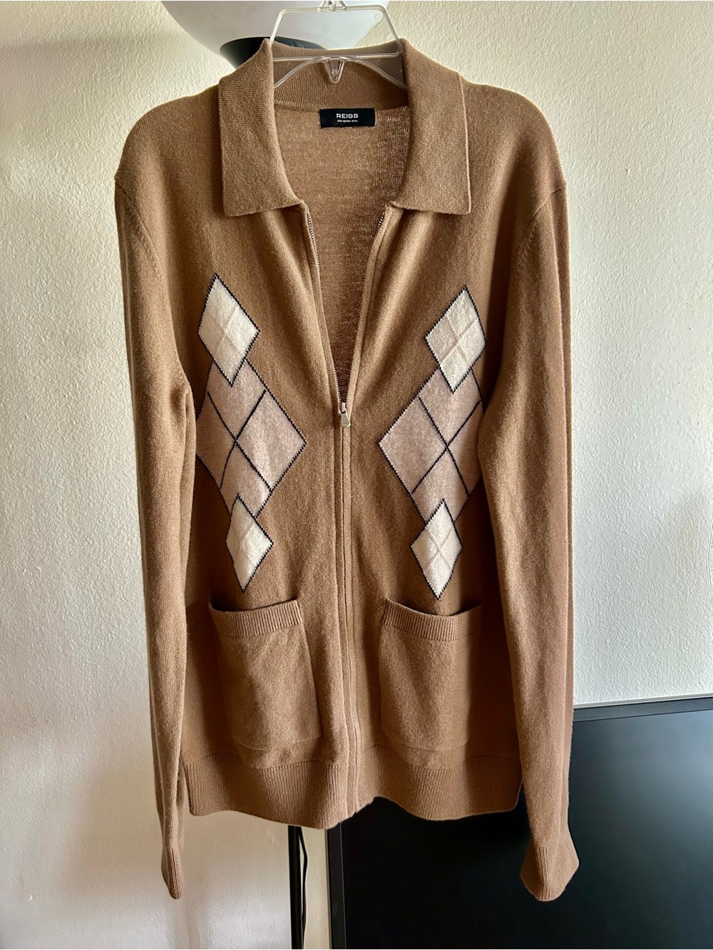 Reiss Camel Knit Sweater with Label